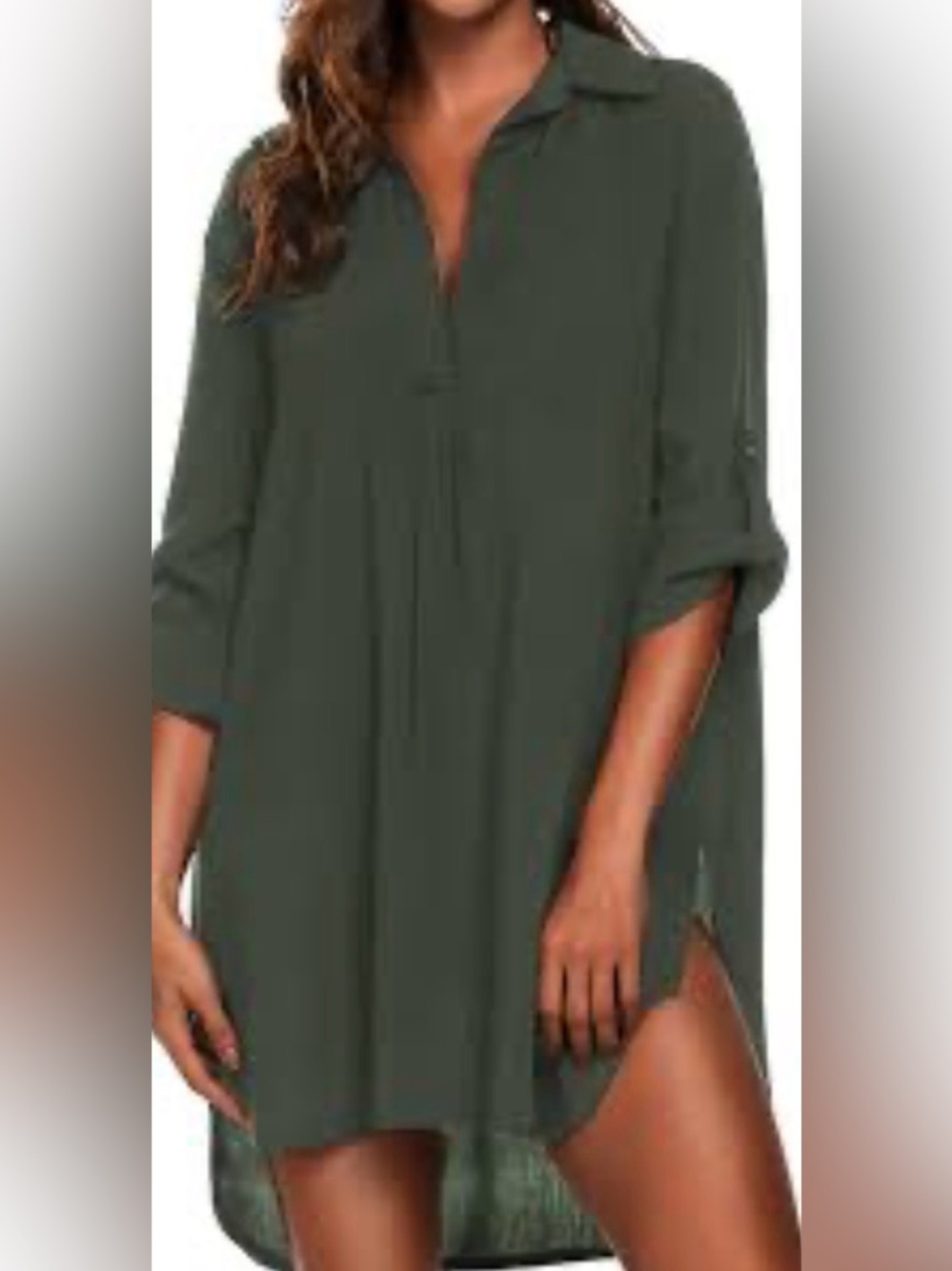 EKOUAER, Grey Women’s Cover Up Tee- Shirt Dress, Size Medium